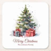 Vintage Christmas Tree Coaster