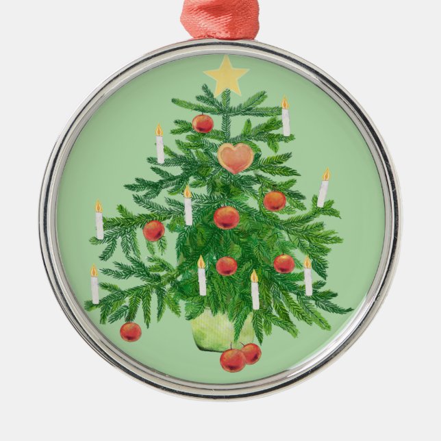 Vintage Christmas Tree with a Star  Julgransprydnad Metall (Framsidan)