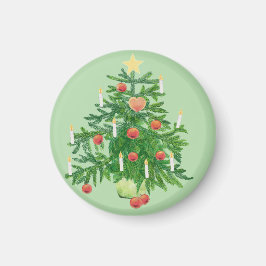 Vintage Christmas Tree with a Star  Magnet