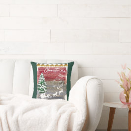 Vintage Christmas trees Kudde