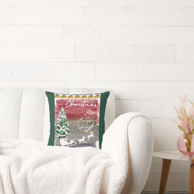 Vintage Christmas trees  Kudde (Soffa)