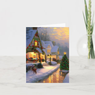 Vintage Christmastime Blank Julhälsningar Kort