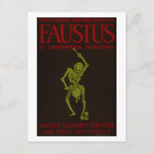 Vintage Christopher Marlowe Faustus Opera WPA Vykort