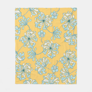 Vintage Chrysanthemum Flowers vintage Seamless Pat Fleecefilt
