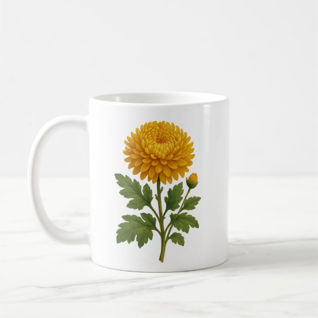 Vintage chrysanthemum kaffemugg (Vänster)