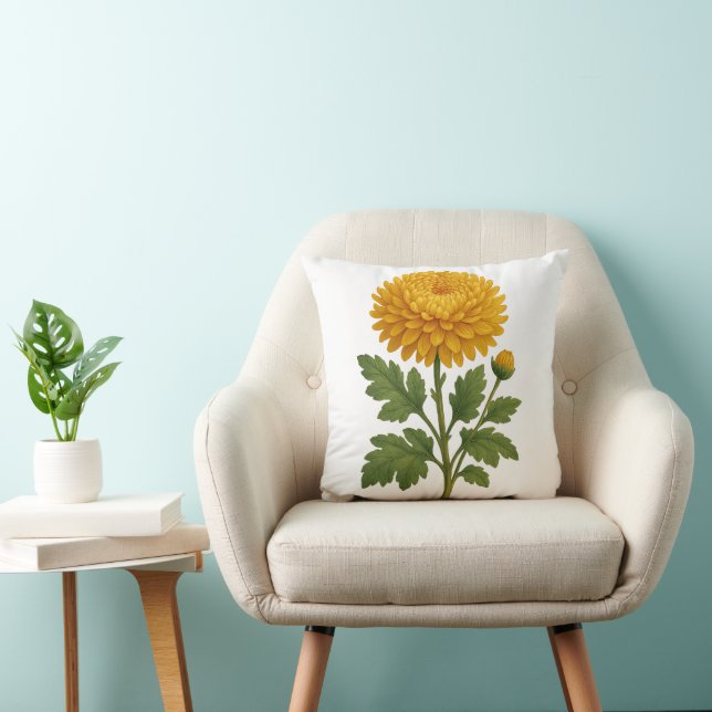 Vintage Chrysanthemum Kudde (Stol)