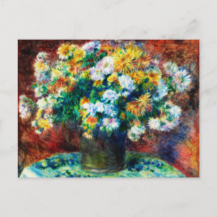 Vintage Chrysanthemums av Pierre-Auguste Renoir Vykort