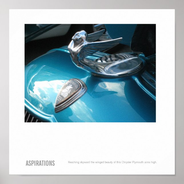 Vintage Chrysler Plymouth Huva Ornament Photograph Poster (Framsidan)
