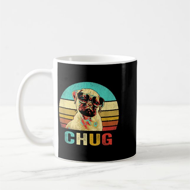 Vintage Chug Tröja Hund Solnedgång Kaffemugg (Vänster)
