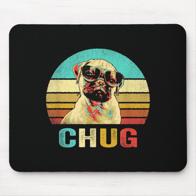 Vintage Chug Tröja Hund Solnedgång Musmatta (Framsidan)