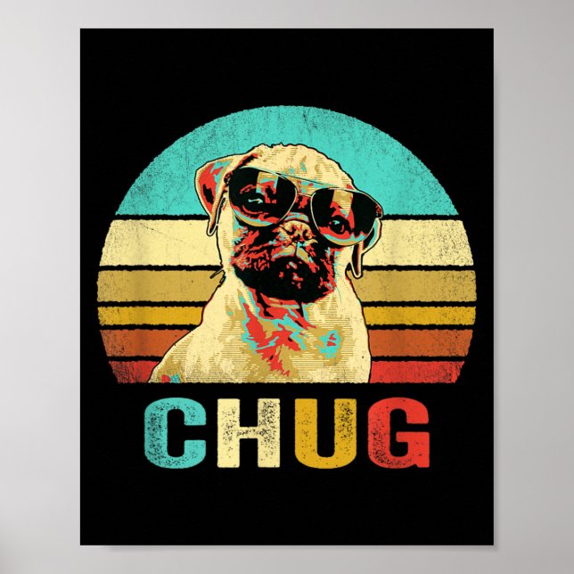 Vintage Chug Tröja Hund Solnedgång Poster (Framsidan)