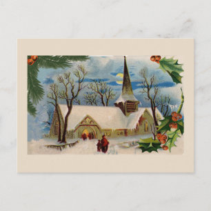 Vintage Church på vintern Vykort
