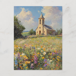 Vintage Church WildblomFine Art Vykort
