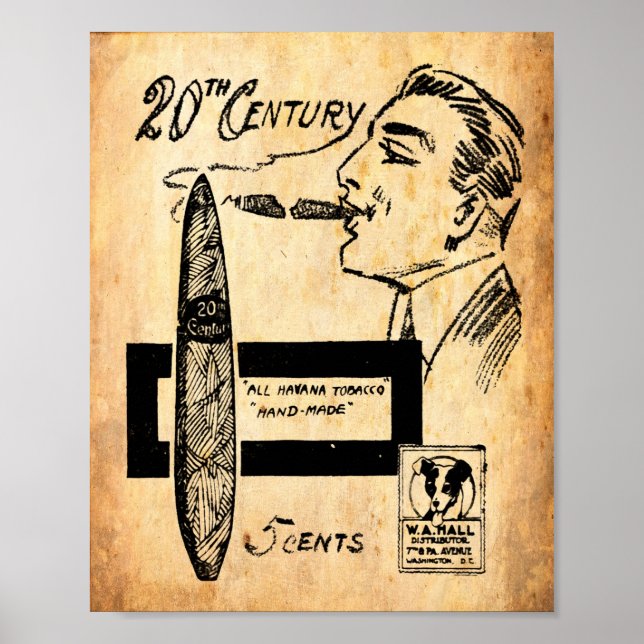 Vintage Cigar Annons Print Poster (Framsidan)
