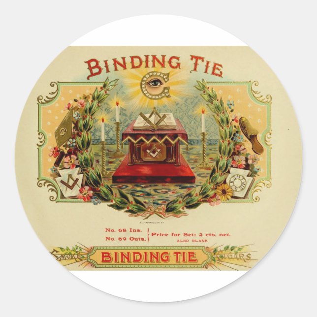 Vintage Cigar Box etikett BINDING TIE (15) (Framsida)
