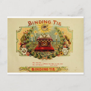 Vintage Cigar Box etikett BINDING TIE (15) Vykort