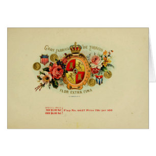 Vintage Cigar Box-etikett Hälsningskort
