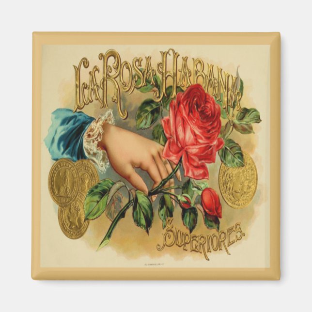 Vintage Cigar Box-etikett Magnet (Framsidan)