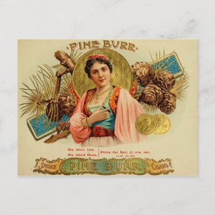 Vintage Cigar Box-etikett Vykort