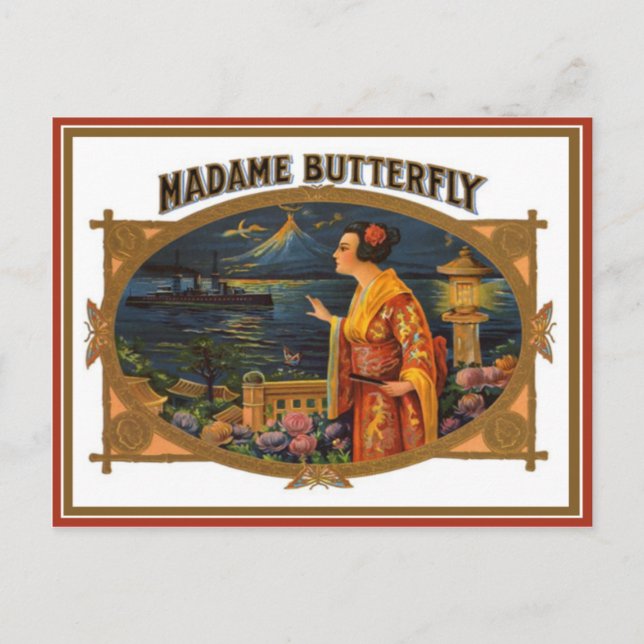 Vintage Cigar Box-etikett Vykort (Framsida)