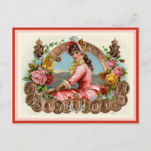 Vintage Cigar Box-etikett Vykort