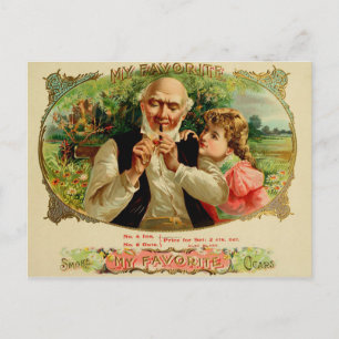 Vintage Cigar Box-etikett Vykort