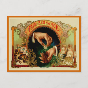Vintage Cigar Box-etikett Vykort