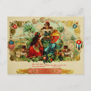 Vintage Cigar Box-etikett Vykort