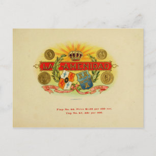 Vintage Cigar Box-etikett Vykort