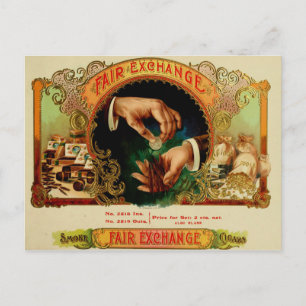 Vintage Cigar Box-etikett Vykort