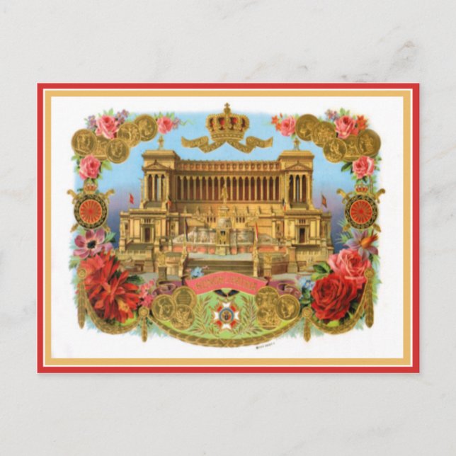 Vintage Cigar Box-etikett Vykort (Framsida)