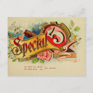 Vintage Cigar Box-etikett Vykort