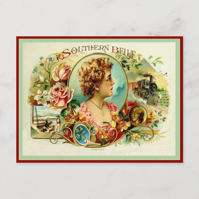 Vintage Cigar Box-etikett Vykort (Framsida)