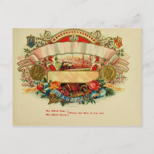 Vintage Cigar Box-etikett Vykort