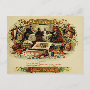 Vintage Cigar Box-etikett Vykort