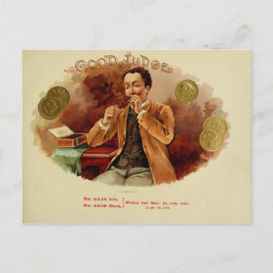 Vintage Cigar Box-etikett Vykort