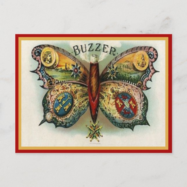 Vintage Cigar Box-etikett Vykort (Framsida)