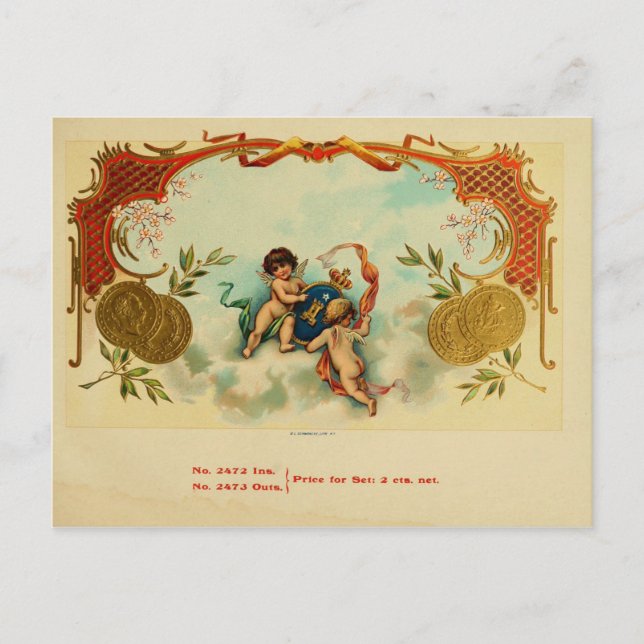 Vintage Cigar Box-etikett Vykort (Framsida)