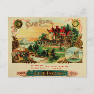Vintage Cigar Box-etikett Vykort