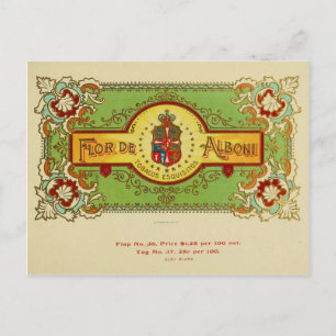 Vintage Cigar Box Etikett vykort 64