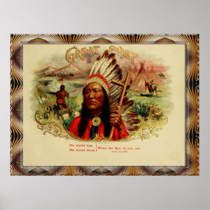 Vintage Cigar Box-etiketter Poster