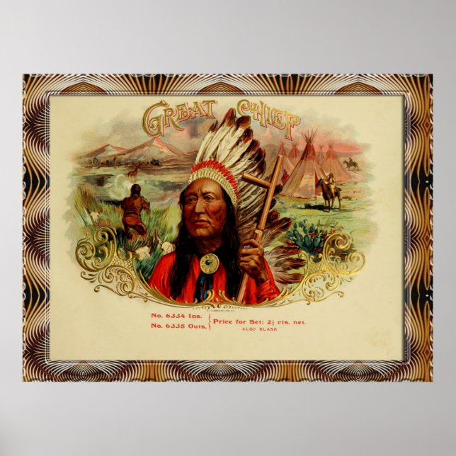 Vintage Cigar Box-etiketter Poster (Framsidan)