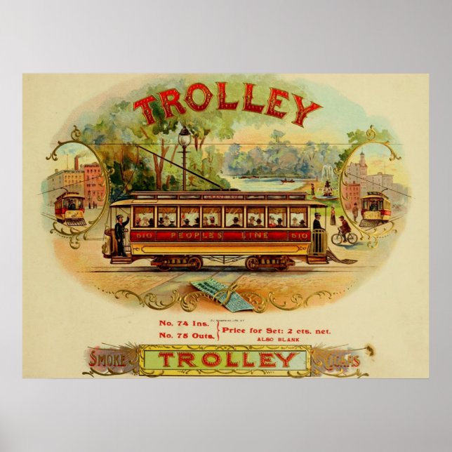 Vintage Cigar Box-etiketter Poster (Framsidan)