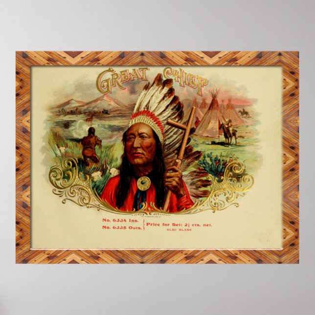 Vintage Cigar Box-etiketter Poster (Framsidan)