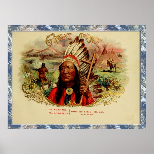 Vintage Cigar Box-etiketter Poster (Framsidan)