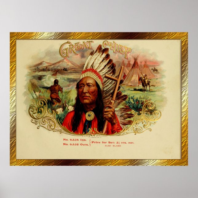 Vintage Cigar Box-etiketter Poster (Framsidan)