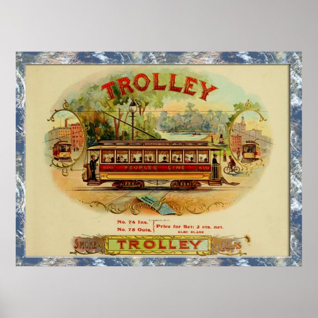 Vintage Cigar Box-etiketter Poster (Framsidan)