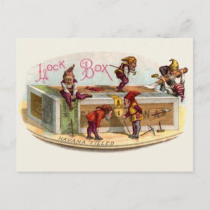 Vintage Cigar Box Gnomes Vykort