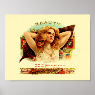 Vintage Cigar-etikett Poster