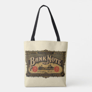 Vintage Cigar Label Art., Bank Note Money Finance Tygkasse